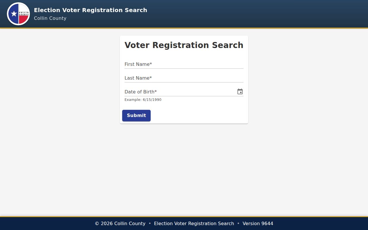 Wylie resident lookup reference for the Collin County voter registration search