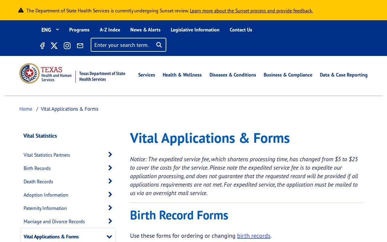 Wylie resident lookup reference for Texas vital records application forms